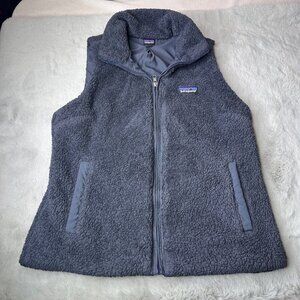Patagonia Vest Womens Medium Los Gatos Smolder Blue Sherpa Fleece Warm